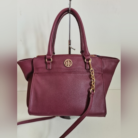 Tommy Hilfiger burgundy faux leather bag shoulder bag - Picture 10 of 16